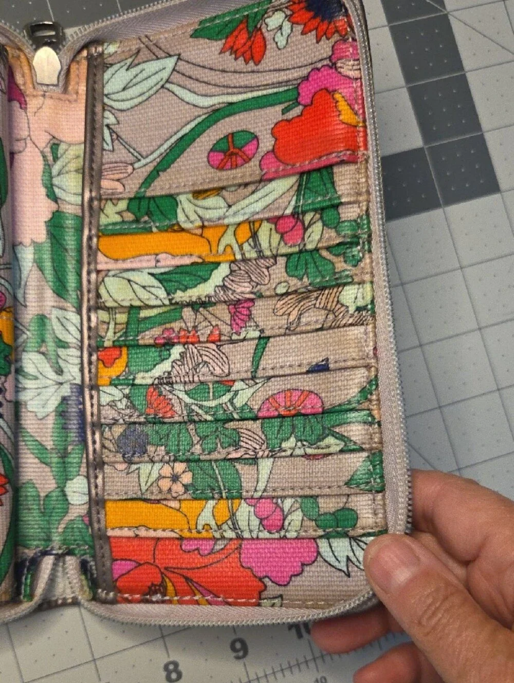Sakroots Floral Zip Wallet in Yellow Pink Green Orange